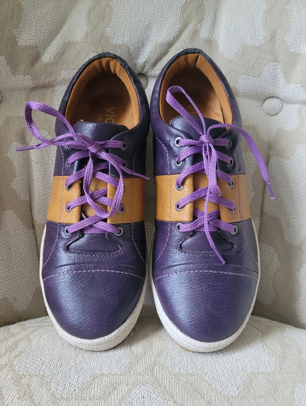 Vionic Tahoe Lace Up Shoes Sneakers Orthaheel Technology Comfort Purple Size 8